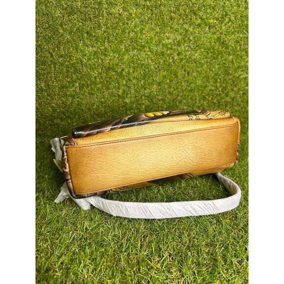 Anuschka Hand Painted Leopard‎ Leather Crossbody Organizer NWT - Picture 6 of 12